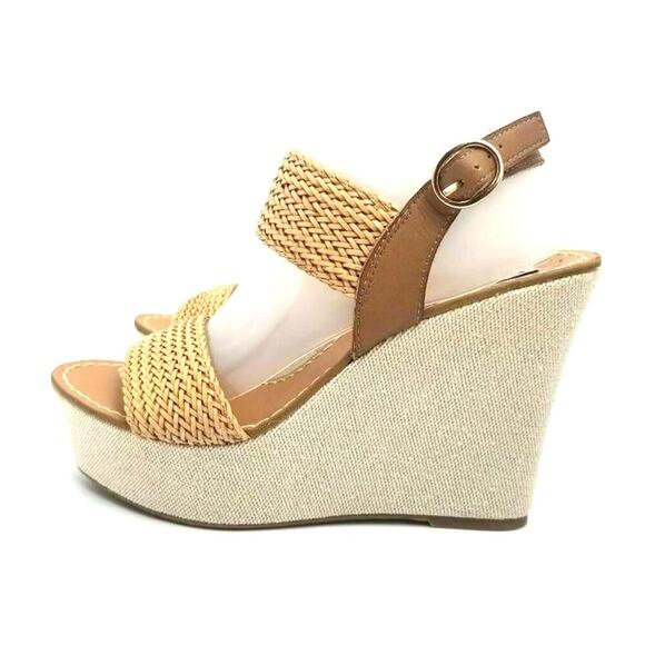 Steve Madden Engel Womens Woven Slingback Platform Wedge Heel Sandal Size 9.5 M - Picture 1 of 12